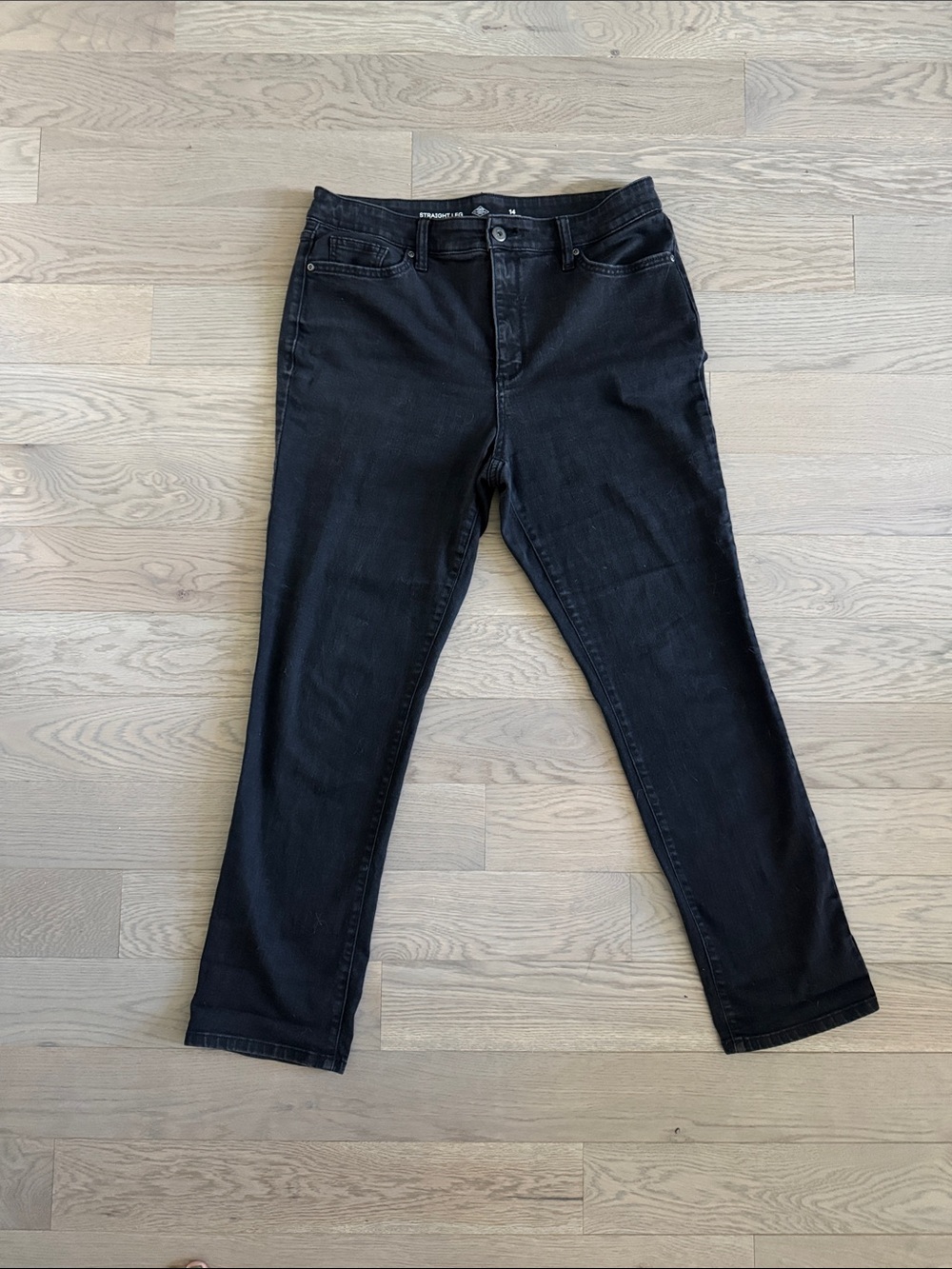 St. John's Bay Black Women’s Straight-Leg Jeans